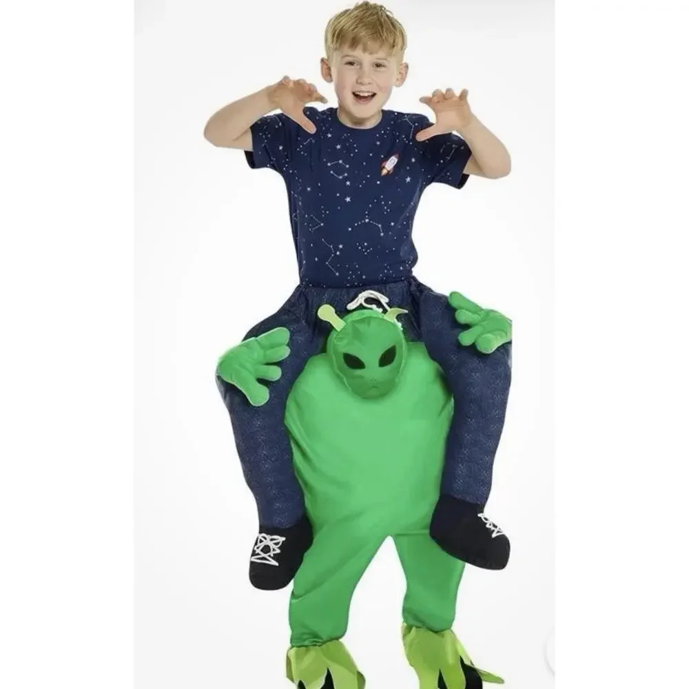 Kids Alien Piggyback Costume 6 - 12 yrs Boys Girls Halloween Ride On